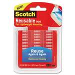 Scotch&reg; Reusable Mounting Tabs, 1 x 1, Clear, 18/Pack # MMMR100