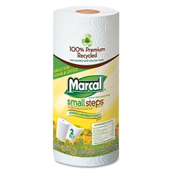 Marcal&reg; Small Steps&trade; 100% Premium Recycled Roll Towels, 9 x 11, 60 Sheets/Roll, 15/Carton # MRC6709