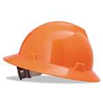 MSA V-Gard Hard Hats, Ratchet Suspension, Size 6 1/2 - 8, High-Viz Orange # MSA10021292