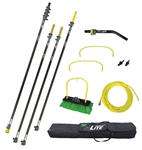 Unger HiFlo nLite HiMod 55 ft carbon fiber water-fed window cleaning pole kit with brush and hose