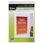 Nu-Dell Clear Plastic Sign Holder, Wall Mount, 11 x 17 # NUD38017Z