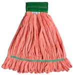 Extra large orange microfiber and blend looped-end tube mop head for commercial hard-floor cleaning