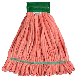 Extra large orange microfiber and blend looped-end tube mop head for commercial hard-floor cleaning