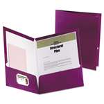 Oxford&reg; Two-Pocket Laminated Folder, 100-Sheet Capacity, Metallic Purple # OXF5049526