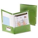 Oxford&reg; Two-Pocket Laminated Folder, 100-Sheet Capacity, Metallic Green # OXF5049560