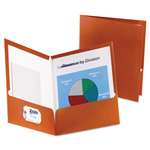 Oxford&reg; Two-Pocket Laminated Paper Folder, 100-Sheet Capacity, Metallic Copper # OXF5049580