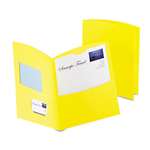 Oxford&reg; Contour Two-Pocket Recycled Paper Folder,  100-Sheet Capacity, Yellow # OXF5062570