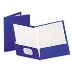 Oxford&reg; High Gloss Laminated Paperboard Folder, 100-Sheet Capacity, Blue, 25/Box # OXF51701