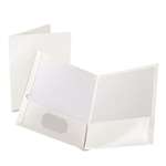 Oxford&reg; High Gloss Laminated Paperboard Folder, 100-Sheet Capacity, White, 25/Box # OXF51704