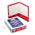 Oxford&reg; High Gloss Laminated Paperboard Folder, 100-Sheet Capacity, Red, 25/Box # OXF51711