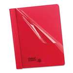 Oxford&reg; Clear Front Report Cover, 3 Fasteners, Letter, 1/2" Capacity, Red, 25/Box # OXF55811