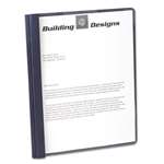 Oxford&reg; Clear Front Report Cover, 3 Fasteners, Letter, 1/2" Capacity, Dark Blue, 25/Box # OXF55838