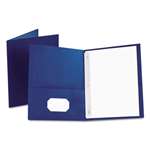 Oxford&reg; Twin-Pocket Folders with 3 Fasteners, Letter, 1/2" Capacity, Blue, 25/Box # OXF57702