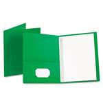 Oxford&reg; Twin-Pocket Folders with 3 Fasteners, Letter, 1/2" Capacity, Green, 25/Box # OXF57703