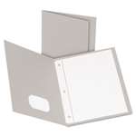 Oxford&reg; Twin-Pocket Folders with 3 Fasteners, Letter, 1/2" Capacity, Gray, 25/Box # OXF57705