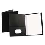 Oxford&reg; Twin-Pocket Folders with 3 Fasteners, Letter, 1/2" Capacity, Black 25/Box # OXF57706