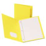 Oxford&reg; Twin-Pocket Folders with 3 Fasteners, Letter, 1/2" Capacity, Yellow, 25/Box # OXF57709