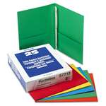 Oxford&reg; Twin-Pocket Folders with 3 Fasteners, Letter, 1/2" Capacity, Assorted, 25/Box # OXF57713