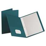 Oxford&reg; Twin-Pocket Folders with 3 Fasteners, Letter, 1/2" Capacity, Teal, 25/Box # OXF57755