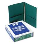 Oxford&reg; Twin-Pocket Folders with 3 Fasteners, Letter, 1/2" Capacity, Green, 25/Box # OXF57756