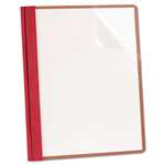 Earthwise&reg; by Oxford&reg; Recycled Clear Front Report Covers, Letter Size, Red, 25/Box # OXF57871