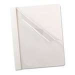 Oxford&reg; Premium Paper Clear Front Cover, 3 Fasteners, Letter, White, 25/Box # OXF58804