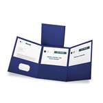 Oxford&reg; Tri-Fold Folder w/3 Pockets, Holds 150 Letter-Size Sheets, Blue # OXF59802