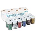 Pacon&reg; Spectra Glitter, .04 Hexagon Crystals, Assorted, 0.75 oz Shaker-Top Jar, 12/Pack # PAC91356