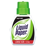 Liquid Paper Fast Dry Correction Fluid, 22 ml Bottle, W