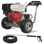BE Pressure PE-4013HWPSGEN 4,000 PSI 4.0 GPM cold-water gas pressure washer with Honda GX390 engine on stainless steel frame