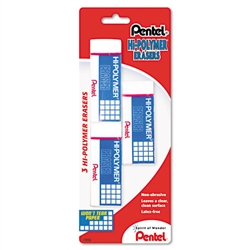 Pentel Hi-Polymer Block Eraser, 3/Pack # PENZEH10BP3K6