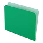 Pendaflex&reg; Two-Tone File Folders, Straight Cut, Top Tab, Letter, Green/Light Green, 100/Box # PFX152BGR