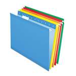 Pendaflex&reg; Reinforced Hanging Folders, Letter, Yellow, Red, Orange, Blue, Green, 25/Box # PFX415215ASST