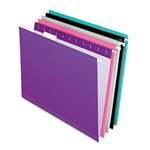 Pendaflex&reg; Reinforced Hanging Folders, Letter, Violet, Pink, Grey, Black, Aqua, 25/Box # PFX415215ASST2