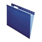 Pendaflex&reg; Reinforced Hanging Folders, 1/5 Tab, Letter, Navy, 25/Box # PFX415215NAV