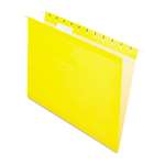 Pendaflex&reg; Reinforced Hanging Folders, 1/5 Tab, Letter, Yellow, 25/Box # PFX415215YEL