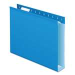 Pendaflex&reg; Reinforced 2" Extra Capacity Hanging Folders, Letter, Blue, 25/Box # PFX4152X2BLU