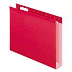 Pendaflex&reg; Reinforced 2" Extra Capacity Hanging Folders, Letter, Red, 25/Box # PFX4152X2RED