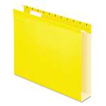Pendaflex&reg; Reinforced 2" Extra Capacity Hanging Folders, Letter, Yellow, 25/Box # PFX4152X2YEL