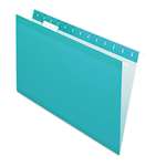Pendaflex&reg; Reinforced Hanging Folders, 1/5 Tab, Legal, Aqua, 25/Box # PFX415315AQU