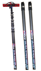 Pure Water Power Cobra 65 ft, 68 ft reach Kevlar, Hi-Mod Carbon Fiber Waterfed Pole, PWP-COBRA-65