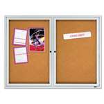 Quartet&reg; Enclosed Cork Bulletin Board, Cork/Fiberboard, 48" x 36", Silver Aluminum Frame # QRT2124