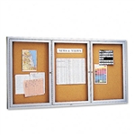 Quartet Enclosed Bulletin Board, Natural Cork/Fiberboar