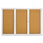 Quartet Enclosed Bulletin Board, Natural Cork/Fiberboar