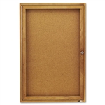 Quartet Enclosed Bulletin Board, Natural Cork/Fiberboar