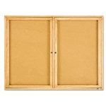 Quartet Enclosed Bulletin Board, Natural Cork/Fiberboar