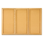 Quartet Enclosed Bulletin Board, Natural Cork/Fiberboar