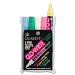 Quartet Glo-Write Fluorescent Markers, Five Assorted Co