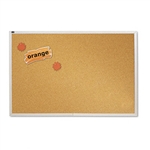 Quartet Natural Cork Bulletin Board, 72 x 48, Anodized 