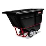 Rubbermaid&reg; Commercial Rotomolded Tilt Truck, Rectangular, Plastic, 1/2 cu yd., 850-lb Cap., Black # RCP1305BLA